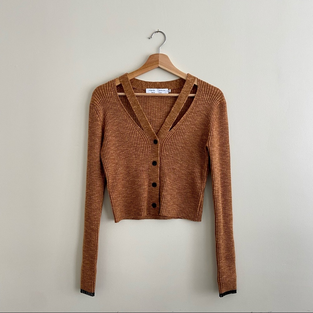🚫SOLD Proenza Schouler White Label Mélange Knit Cropped Cardigan - Picture 1 of 9